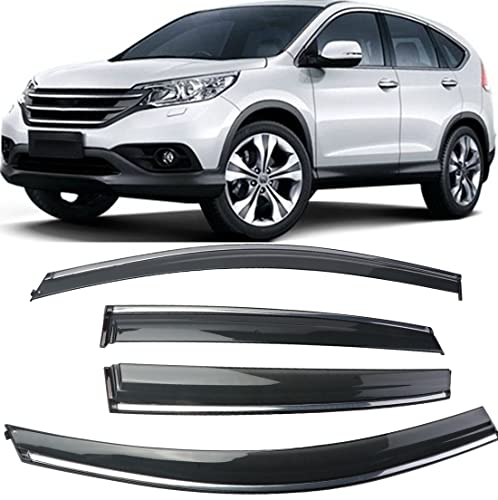 MISIOEK Rain Guards Suitable for CRV 2012-2016, Window Visor, Dark Smoke Accessories, Window Deflectors, Rain Guard, 4 pcs