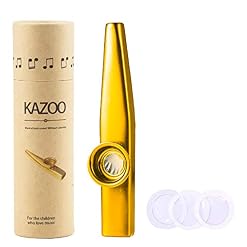 WANDIC Kazoo, Kazoo en Alliage d’aluminium léger et 3 diaphragmes à flûte à Membrane, Kazoos avec boîte-Cadeau Vintage… - Les Beatles, Paul McCartney, John Lennon, RIngo Starr, George Harrison