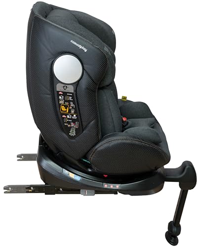 Casualplay Silla de coche Revol XL Isize giratoria con isofix y pata de apoyo, grupo 0 1 2 3 de 0 a 12 años o de 40 a 150 cm altura y dispositivo protección lateral SPS grey