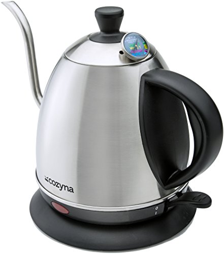 Electric Gooseneck Kettle for Drip and Pour Over Coffee and Tea By Cozyna, Stainless Steel, 1L