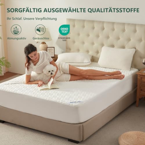 BEDLORE Matratzenschoner 160x200cm, Wasserdicht & Atmungsaktiv(Weiß) – Ansicht 5
