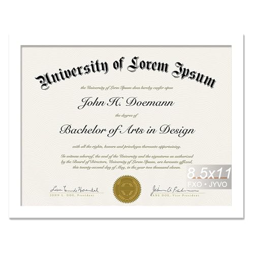 Fxojyvo Certificate Frame 8.5 by 11 Diploma Frames White
