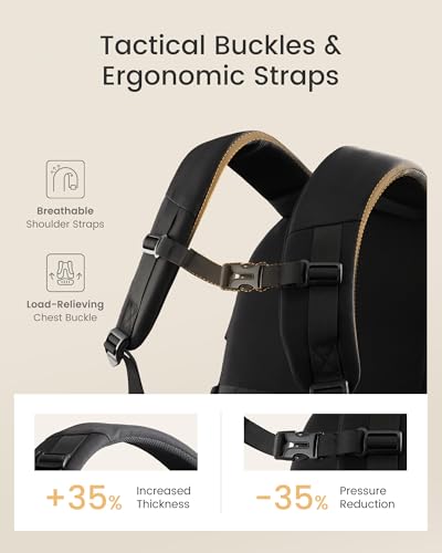 LOVEVOOK Laptop Backpack Women/Men with 40oz Cup Holder Buckle Strap, 15.6 Inch Tech-Ready Work Backpack, TSA-compliant for Travel & College with Versatile Mesh Pocket, Black - Image 5
