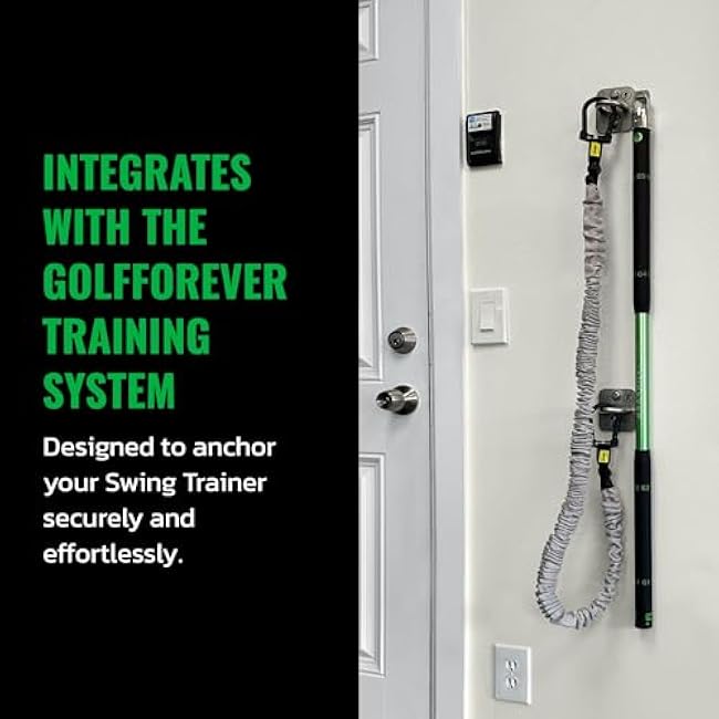 GolfForever Wall Anchor Set Proven by Golfer Scottie Scheffler | Golf Swing Training Wall Anchor Point | Premium Golf Training Workout Exercise Equipment to Expand Movements | 3-Pack | 6 Lag Screws