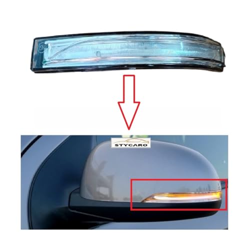 Image of ORVM Left Side View Mirror Indicator Lamp Light compatible with Hyundai I20 IST GEN, F /L 2008-2014 Year Model -Yellow with Scotch Lock (PASSENGER SIDE)