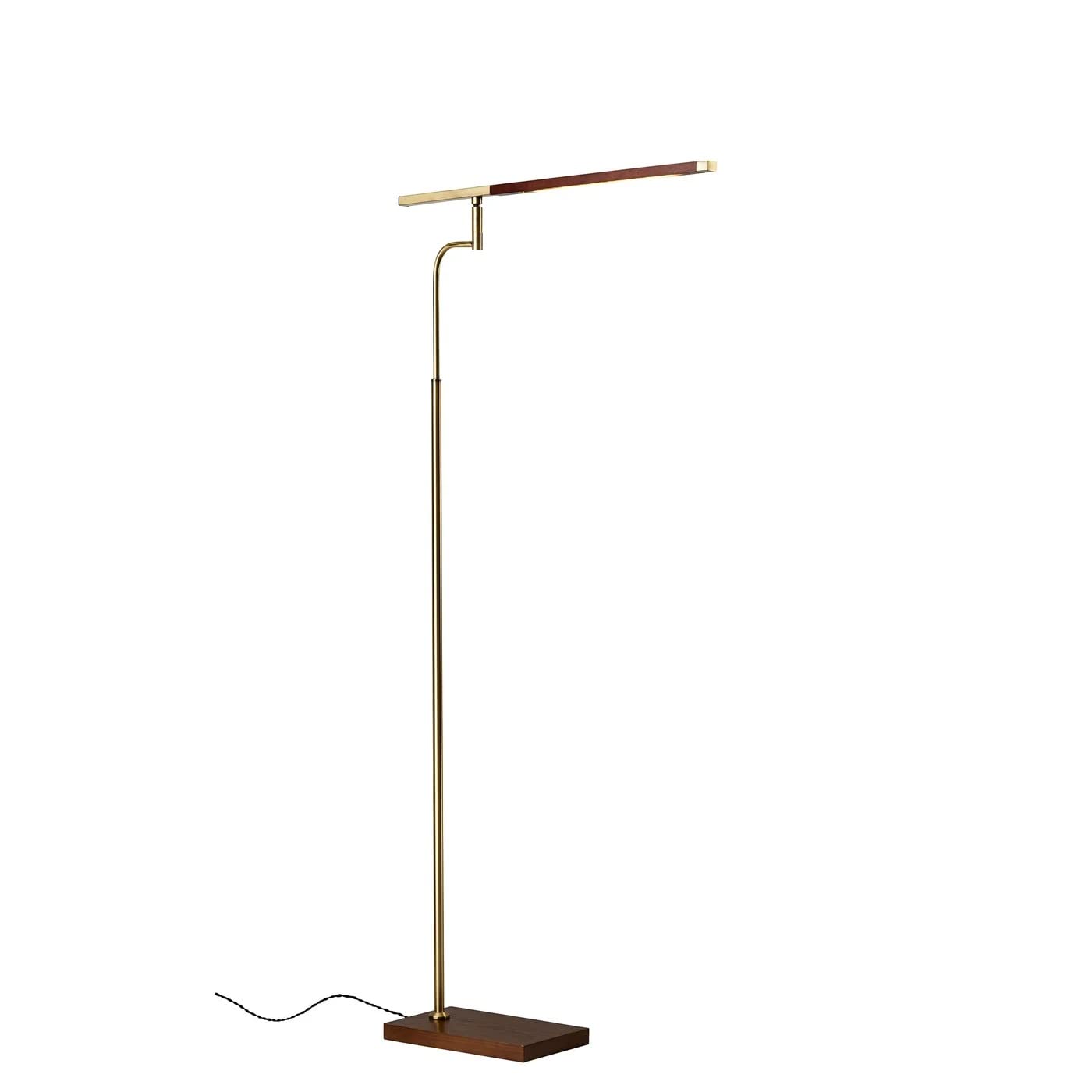 Photo 1 of Adesso Home 3047-15 Transitional LED Floor Lamp from Barrett Collection, 18.00 inches, Walnut Finished Ash Wood W. Antique Brass Accents