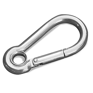 HEAVYTOOL Feuerwehr Karabinerhaken 60mm V4A (2 Stück)