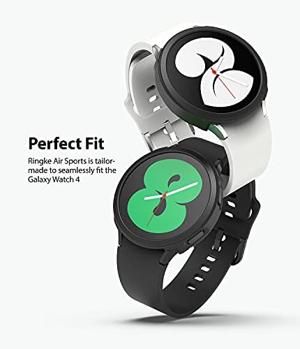 Ringke Air Sports Compatible with Samsung Galaxy Watch 4 40mm Case, Thin Soft Flexible Rugged TPU Raised Bezel Frame Protective Button Cover for Galaxy Watch4 40mm - Black