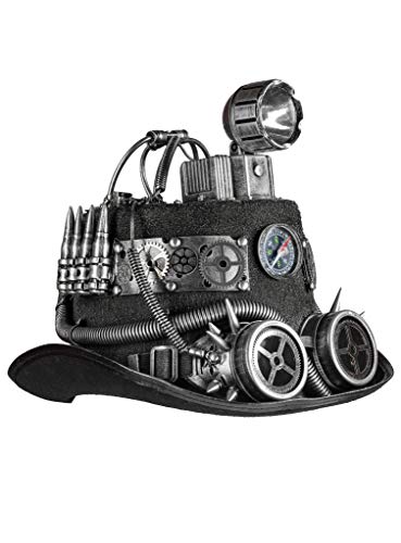 Preisvergleich Produktbild MW Luftpirat Zylinder Steampunk Hut mit funktionaler Lampe