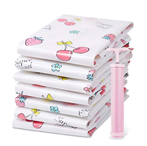 Pink Jumbo Sized Vacuum Compression Bag Storage 4 Packs 43x35 WTravel Hand Pump Space Saver More Storage for Clothes Comforters Blankets Pillows Durable Reusable Storage Organizers