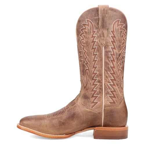 Dan Post Boots Mens Jerry Embroidered Square Toe Pull On Casual Boots Mid Calf - Brown - Size 8.5 D3