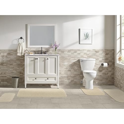 Garland Rug Gramercy Washable Bath Rug – Soft, Plush, Absorbent, Quick-Dry, Durable, 4 Piece Rug Set (Contour Rug, 17"X24", 20"X34", 22"X60" Bath Rugs), Champagne by Garland Rug - Used condition - Image 7