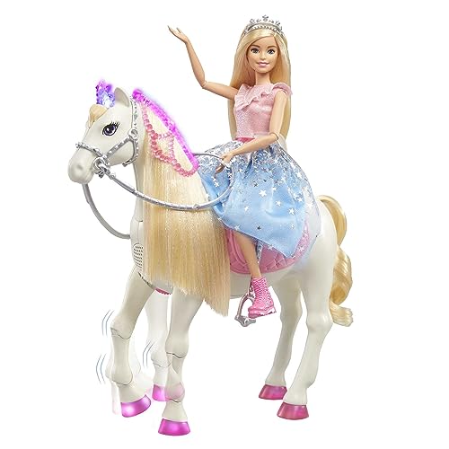Barbie Princesse Adventure poupée Blonde et Son Cheval Merveilleux lumières Sons et mouvements réalistes Emballage fermé Jouet pour Enfant GYK64 - vue 4