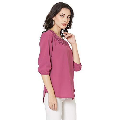 Image of GO-4 IT Women's Top with Cutwork Embroidery in Neck
