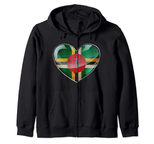 Corazón de roble - Emblema de la bandera de Dominica Sudadera con Capucha