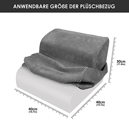 Zvonema Der Grau Wasserdicht Plüschbezug für 2-Stufen-Hundetreppen(Kein Schwamm)