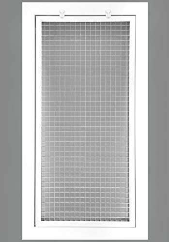 14" x 22" Cube Core Eggcrate Return Air Filter Grille for 1" Filter - Aluminum - White [Outer Dimensions: 16.5" x 24.5]