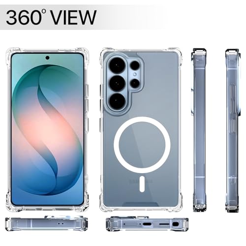Image of Amazon Basics Back Cover for Samsung Galaxy S26 Ultra 5G Mag-Safe Shockproof PC + TPU Protective Case Magnetic Support Bumper Case (Transparent Mag-Safe)