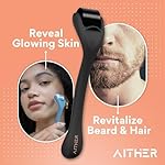 AITHER Derma Roller 0.25mm, Microneedle Roller for Face, Scalp & Beard - Derma Roller, Titanium Microneedling Scalp Roller | Safe for Beginners | For Both Women & Men - 1 Count, Onyx - Image 4