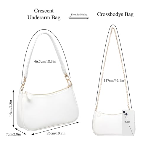 Image of YAMEIZE Trendy Small Shoulder Bags - Classic Crescent Bag with Removable Straps Tote Hobo Clutch Handbag for Women