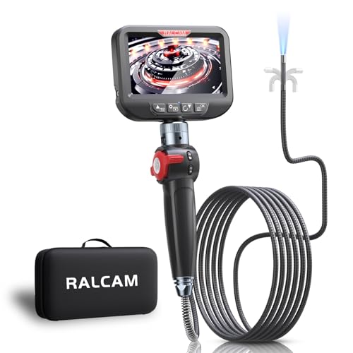 Ralcam Endoskopkamera mit Licht Endoscope Camera - Endoskop 8,5 mm Inspektionskamera 4,3" HD 1080P Rohrkamera, Kameras mit 6 LED, IP67 Wasserdicht 2M Halbstarre Kabel