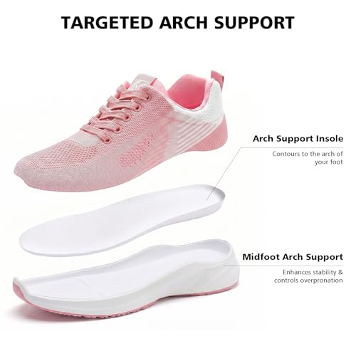 Image of Padgene Womens Sneakers Lightweight Tennis Walking Shoes Sports Running Shoes for Woman Mesh Breathable Gym Fashion Sneakers Athletic Comfortable Casual