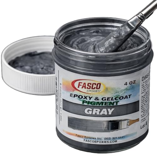 Fasco Epoxies Gray Pigment for Epoxy Resin & Gelcoat – Concentrated Colorant - 4 oz