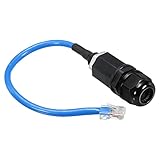 PATIKIL Stecker an Buchse Network Kabel Verlängerung Draht M16 13 Länge Wasserdicht für Hause Büro Netzwerke Blau