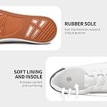 Rominz Mens White Canvas Shoes Fashion Low Top Canvas Sneakers Casual Tennis Shoes Lace-Up Walking Shoes for Men