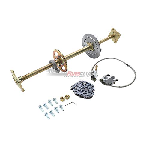 MotorFansClub 32\" Go Kart Rear Axle Kit Disc Rotor 420 428 Sprocket Wheel Hubs Fit For Compatible With ATV Quad Bike Go Kart