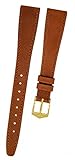 Leder Fortis Leder Uhrenarmband Braun Dornschließe gold 14mm 9119