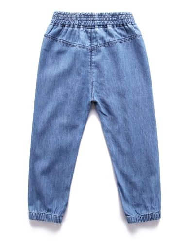 Happy Cherry Boys Blue Denim Pants Stretch Elastic Waist Loose Jeans with Pockets Pull on Denim Jeans for Kids4