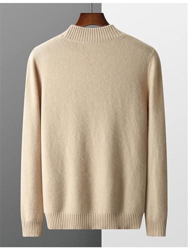 Men's Pullover Sweater Mock Neck Casual Solid Thickening Diamond Pattern Pullover Tops2