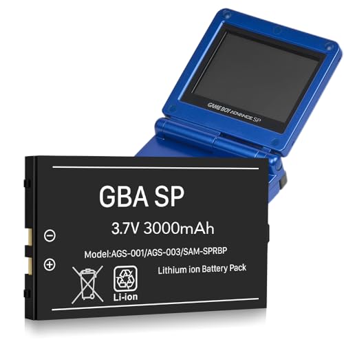 WAEUUKKPO Akku für Gameboy Advance SP, 3000mAh Aufgerüsteter hoher Kapazität Lithium-ion Ersatzakku für Nintendo GBA SP AGS-001, AGS-003 mit Werkzeugsatz
