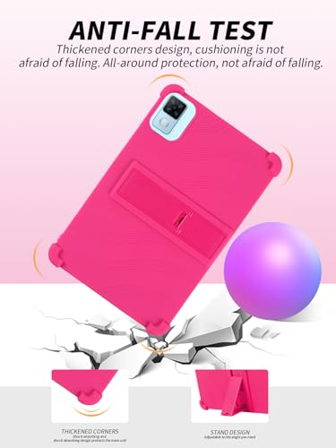 Coque DOOGEE U12 en silicone rose avec support réglable pour tablette Android 12 pouces - 7