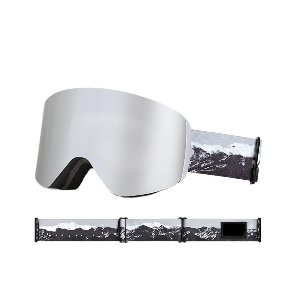 VCLUST Gogle motocyklowe magnetyczne szybkie zmiany podwójne warstwy profesjonalne zimowe gogle narciarskie przeciwmgielne gogle snowboardowe mężczyźni kobiety sprzęt narciarski (kolor: N)