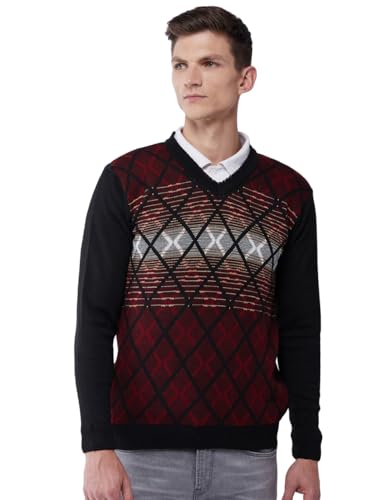 Image of Pivl Men's Winter Geometric Print Sweater - Warmth and Style for The Season||Winterwear||