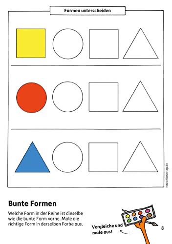Kindergartenblock ab 3 Jahre - Jetzt bin ich groß!: Bunter Rätselblock - Sinnvolle Beschäftigung die Spaß macht (Übungshefte & -blöcke für Kindergarten, Vorschule, Einschulung, Band 608)