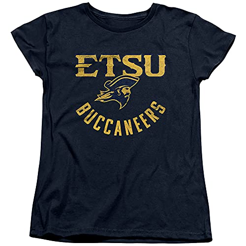 East Tennessee State University Official ETSU Buccaneers Logo Women's T Shirt,Navy, X-Large