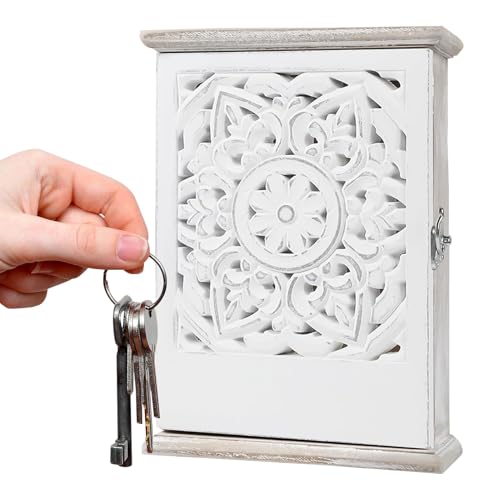 Organized Key Storage: The tiered hook system of the key lock box provides ample storage for keys and accessories, promoting neatness and ease of use in both personal and professional settings like studios and households