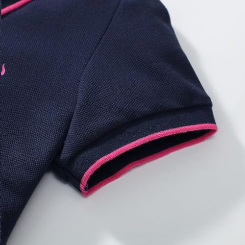 Image of HILEELANG Girls Polo Dress Cotton Short Sleeve Summer Casual School Uniform Dress for Toddler Little Girls 2-8 Years