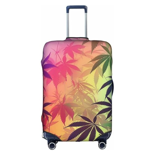 Neon Leaves Luggage Cover Washable Suitcase Cover Anti-Scratch Luggage Protector Covers Elastic Luggage Identify for Suitcase L fits 25-28 Inch Luggage