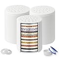 3 Pack Shower Filter Replacement Cartridge, 20 Stage Shower Filter for Hard Water, Compatible with Any Similar Design, Reduces Chemicals & Chlorine, High Output