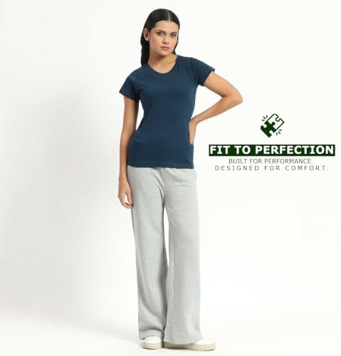 Image of Sleepynuts Women's Plain Round Neck Regular Fit Half Sleeve Cotton T Shirt