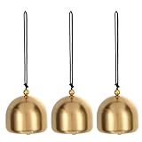 PATIKIL Pequeña Campana Colgante a Granel, 2 Piezas Campana Feng Shui China Buena Suerte Móvil para Puerta Ventana Decoración del Hogar Jardín Riqueza y Colgante Seguro, Dorado-Negro