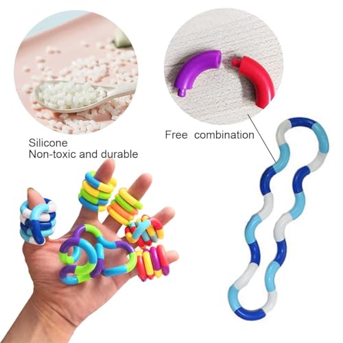 WeddHuis 5 Stück Fidget Toys Set, Tangle Autismus Spielzeug, Stim Toys Zur Stressabbau, Twister, Hilfsmittel Hand-Augen-Koordination Und Autismus, FüR Kinder/Erwachsene Autismus Sensory Stimming