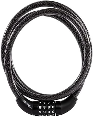 Master Lock 8370D Set Your Own Combination Bike Lock, 5 Feet Long , Black