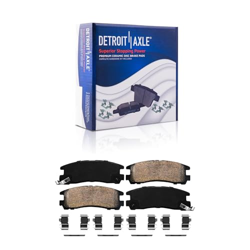 Image of Detroit Axle - 8pc Brake Kit for 2004-2012 Mitsubishi Galant Disc Brake Rotors Ceramic Brakes Pads Front and Rear 2005-11 Replacement
