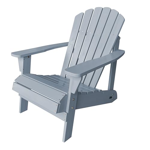 AXI Carmen Chaise Adirondack, Transat Bois, Gris foncé | Chaise de Jardin 1 Personne/Fauteuil/Chaise Exterieur | A Dossier Haut - 90 x 78 x 93 cm - 14 kg