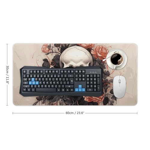Skull and Flowers Desk Pad Large Protector con Base Antideslizante miniatura 2